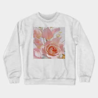 Pale Pink Roses Crewneck Sweatshirt